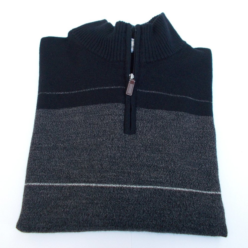 DOCKERS MEN'S Lightweight Sweater Grey/Black XL